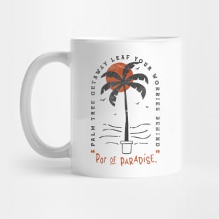 Pot of Paradise Retro Tropica Palm Tree Beach Vibes Mug